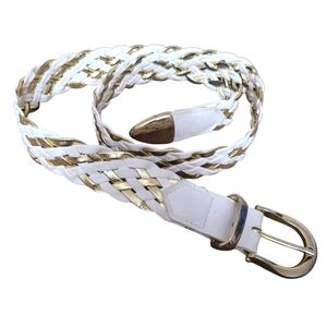 Vintage‎ white & gold braided belt